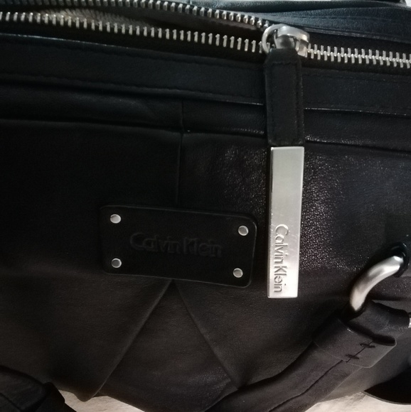 Calvin Klein black leather satchel handbag - Picture 5 of 10